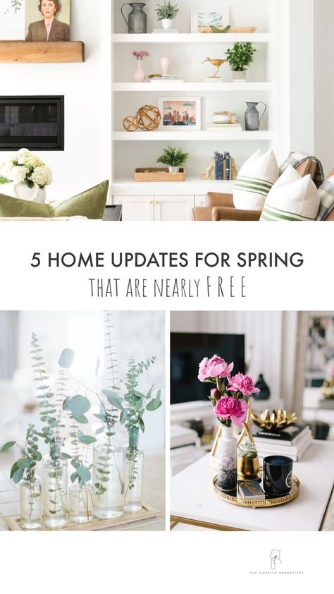 Spring has sprung, and if you're like me you want to refresh your entire home. But that can get pricey, so today we're talking about 5 home updates for spring that are totally (or nearly) FREE! | #springdecor #homeupdatesforspring Spring Home Refresh, Spring Refresh Decor, Spring Refresh Home, Spring Refresh, Spring Window, House Smell, Spring Weather, T Lights, House Smells