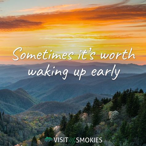 “🌄 #sunrise #smokymountains #gsmnp #findyourpark #gatlinburg #pigeonforge #vacation” Morning In Mountains Quotes, Mountain With Sunrise, Beautiful Sunrise Quotes, Sunrise Quotes Morning, Early Morning Quotes, Sunrise Photography Nature, Sunrise Quotes, Sunrise Background, Sunrise City