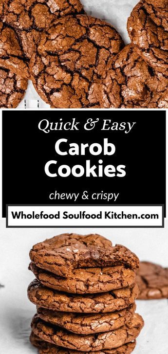 Indulge in sweet perfection with these carob cookies—crispy edges, chewy centers, and all the goodness of carob powder. No-fuss, less than 10 ingredients, and ready in 20 minutes! Can also easily be made vegan and gluten-free. Aip Carob Cookies, Carob Brownies Gluten Free, Carob Cookie Recipes, Carob Powder Recipes Desserts, Carob Powder Recipes, Carob Truffles, Carob Cake Recipe, Carob Chips Recipes, Carob Chip Cookies