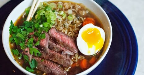 Ali à la mode: Beef Ramen Noodle Soup Beef Ramen Recipe, Beef Ramen Noodle Recipes, Ramen Noodle Recipes Soup, Ramen Soup Recipes, Beef Ramen, Japanese Beef, Homemade Ramen, Ramen Noodle Soup, Ramen Noodle Recipes