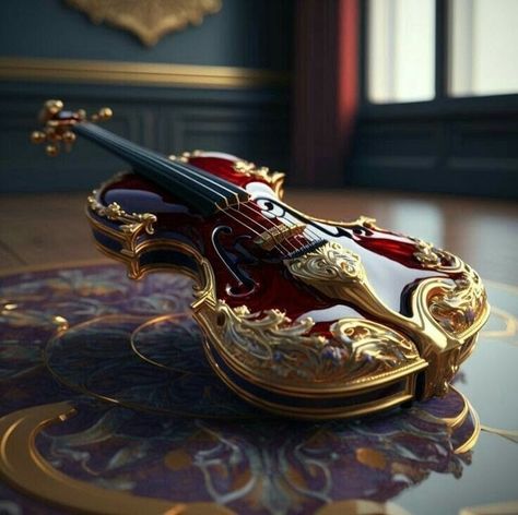 Violin Fantasy Art, Violin Concept Art, Fantasy Violin Design, Fantasy Violin, Beautiful Violin, Cool Violins, Violin Art, Violin Design, Instruments Art