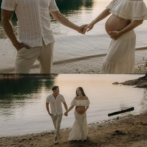 Lake Pregnancy Announcement, Lake Maternity Pictures, Romantic Maternity Photos, Pregnant Cake, Lake Photoshoot, Maternity Ideas, Lake Side, Lake Photography, Baby Pics