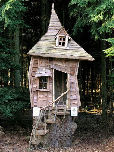 crooked playhouse Crooked Tree, Crooked House, Wendy House, Cool Tree Houses, Magical Tree, Tree House Designs, Tree Houses, Tree Stump, House Built