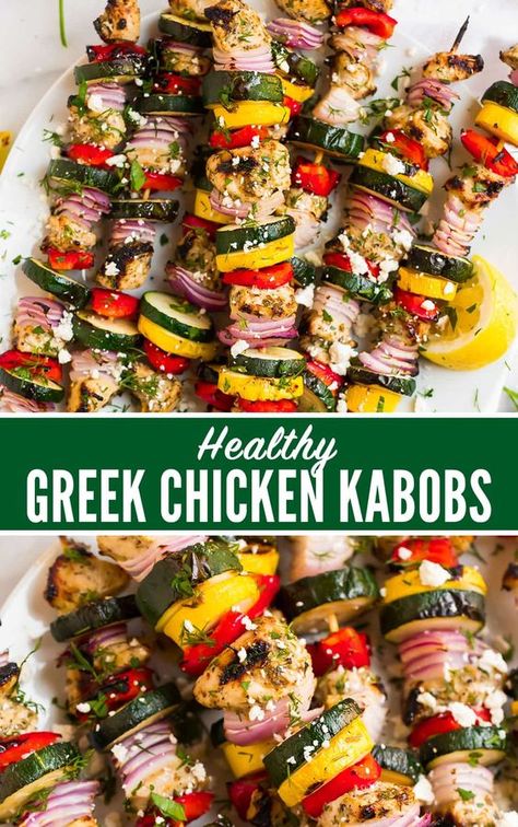 Grilled Chicken Kabobs Best Greek Chicken, Kabobs Chicken, Greek Chicken Kebabs, Chicken Shish Kabobs, Shishkabobs Recipe, Greek Chicken Kabobs, Shish Kabob, Chicken Kabob Recipes, Grilled Chicken Kabobs