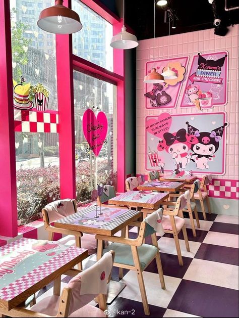 Goth Cafe Aesthetic, Coffee Shop Japan, Animal Cafe, Cafe Hello Kitty, Capcut Icon, Diner Dash, Themed Cafes, Kitty Cafe, Tea Cafe