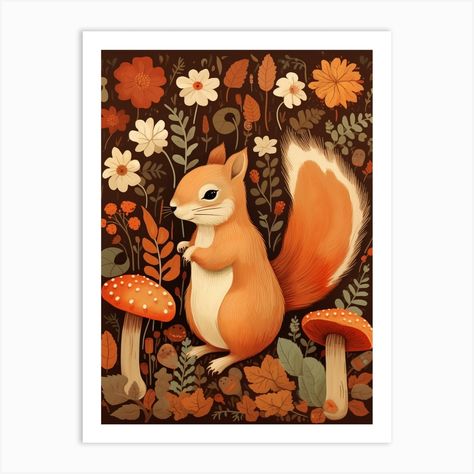 Fine art print using water-based inks on sustainably sourced cotton mix archival paper. • Available in multiple sizes • Trimmed with a 2cm / 1" border for framing • Available framed in white, black, and oak wooden frames. Tags: PJ-7493-3769 Fall Critters, Squirrel Cute Art, Whimsical Squirrel Art, Squirrel Illustrations, Paintings Of Squirrels, Squirrel Painting Acrylic, Squirrel Digital Art, Autumn Aura, Aura Prints