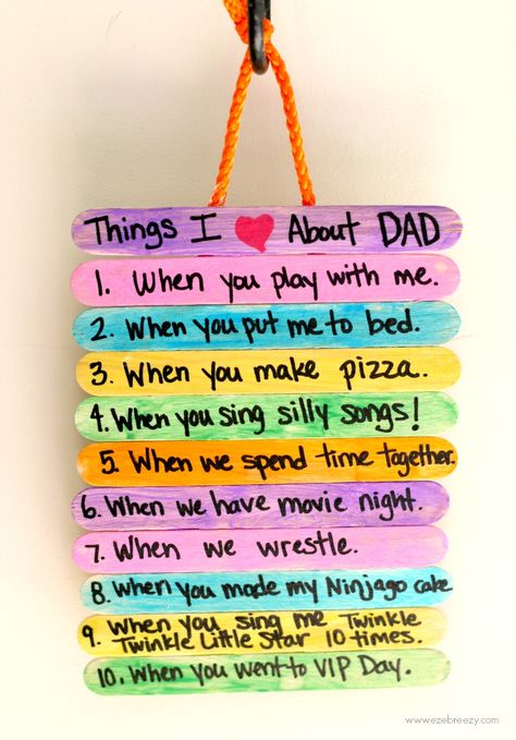 Father’s Day Gift Idea: Top 10 Things I Love About Dad Handmade Fathers Day Ideas, Grandpa Gift Ideas Diy, Diy Father’s Day Gift From Son, Gift For Fathers Birthday, Dad Birthday Craft From Kids, Things To Get For Your Dads Birthday, Diy Dads Birthday Gift From Kids, Fathers Birthday Ideas, Dad Art Projects For Kids