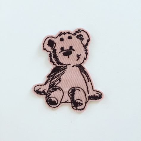 Cute Teddy Bear, Bear Cub, Cute Teddy, Embroidered Applique, Bear Cubs, Woodland Animal, Cute Teddy Bears, Embroidered Hoodie, Denim Cotton