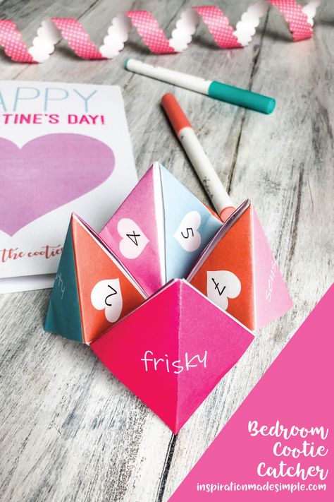 Are you looking to give your significant other a unique Valentine this year? Something you know that both of you will enjoy? I’ve got a fun idea for you! The Cootie Catcher Bedroom Game. It takes the old-school cootie catcher from your youth and flips it into an adults-only night of  fun. So what is […] The post Cootie Catcher Bedroom Game appeared first on Inspiration Made Simple. Cootie Catcher Ideas, Popsicle Stick Bracelets, Yarn Monsters, Laser Gifts, Sock Cupcakes, Cootie Catcher, Motion Ideas, Rainbow Loom Bands, Cupcake Tutorial