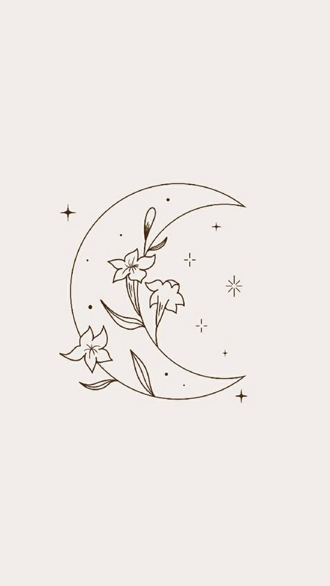 Small Moon Drawing, Crescent Moon Drawing Simple, Sun Tattoo With Color, Sky Line Art, Tattoos Line Work, Flower Drawings Simple, Line Art Moon, Saturn Drawing, Moon And Saturn Tattoo