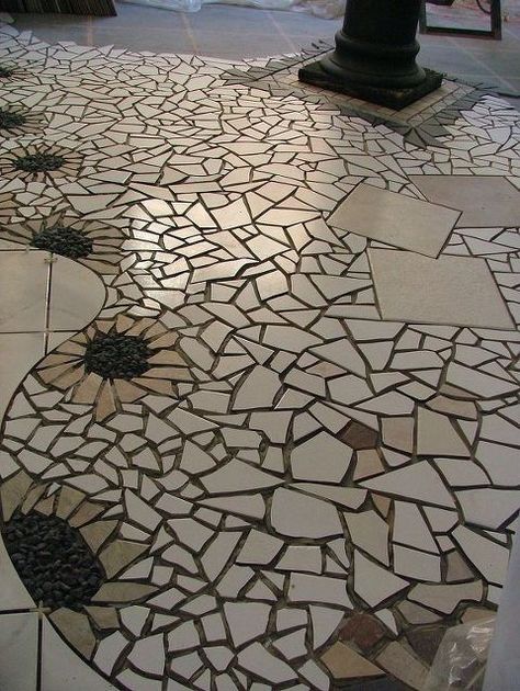 this is another section of a mosaic floor i created, flooring, tile flooring, tiling, This is part of a gallery floor I designed several years back I wanted to come up with a design that would lead the customers from one area to the next Mosaic Walkway, Mosaic Floors, Colored Tiles, Mosaic Tile Table, Mosaic Tile Sheets, Mosaic Tile Designs, Luxury Vinyl Tile Flooring, Mosaic Tile Backsplash, Mosaic Frame