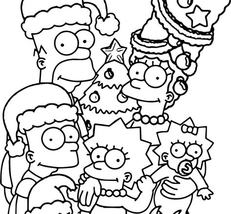 The Simpsons Wallpaper, Simpson Christmas, The Simpsons Christmas, Simpsons Wallpaper, Simpsons Christmas, Christmas Colouring Pages, Christmas Coloring Page, Colouring Pictures, Free Printable Coloring Sheets