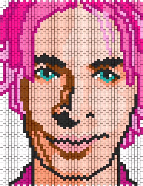 Jimmy Urine from Mindless Self Indulgence 400 Robux Avatar, Jimmy Urine, Self Indulgence, Kandi Ideas, Mindless Self Indulgence, Kandi Patterns, Beading Ideas, Fuse Beads, Cross Stitch Patterns Free