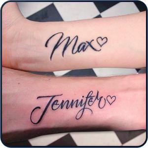 Couple Tattoo Heart, Couple Name Tattoos, Boyfriend Name Tattoos, Couple Tattoo Quotes, Tato Nama, Couple Tattoos Love, Couple Tattoos Unique Meaningful, Best Couple Tattoos, Forever Tattoo