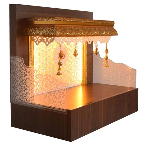 Wall Mounted Mandir Design, Wooden Mandir Design, Wooden Mandir For Home, Wooden Mandir, Wooden Temple For Home, Mandir For Home, Mandir Designs, Temple Home, Library Photos