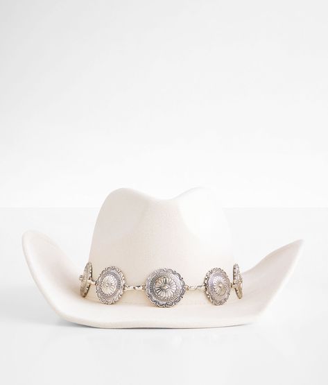 Fame Accessories Cowboy Fashion Hat - Women's Hats in Ivory | Buckle Cream Cowboy Hat, Bridal Cowgirl Hat, Cowboy Hat For Women, Cowboy Hat Outfit Woman, Bride Cowboy Hat, White Cowgirl Hat, Western Boots Outfit, White Cowboy Hat, Bachelorette Hats