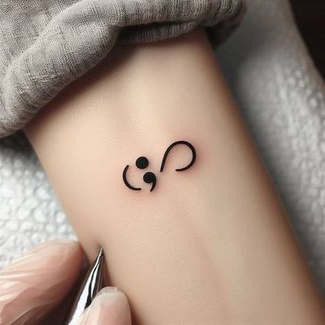 Semi-colon Tattoo Ideas Design, Minimalist Tattoos For Women, Tattoo Semicolon, Semicolon Tattoo Ideas, Groot Tattoo, Colon Tattoo, Enough Tattoo, Tattoo Catalog, Cute Simple Tattoos