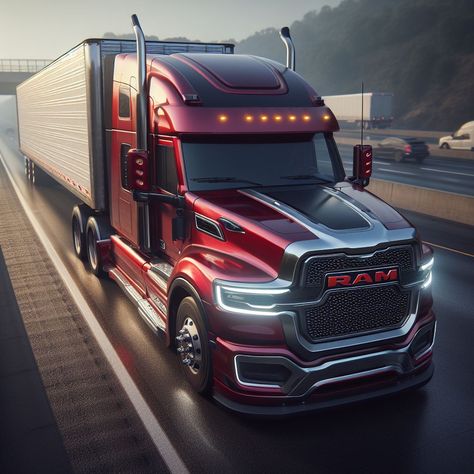 Reimagining If Ram Returned To Class 8 Semi-Truck Production Semi Truck, Diesel Tips, Diesel Pickup Trucks, Truck Tattoo, Future Trucks, Custom Pickup Trucks, Truck Art, Kenworth Trucks, Ram Trucks