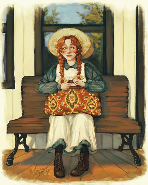 By Lauren Illustrated Digital Portrait Illustration, Gilbert And Anne, Anne Shirley, Girl Illustration, Anne Of Green, Dessin Adorable, Anne Of Green Gables, Green Gables