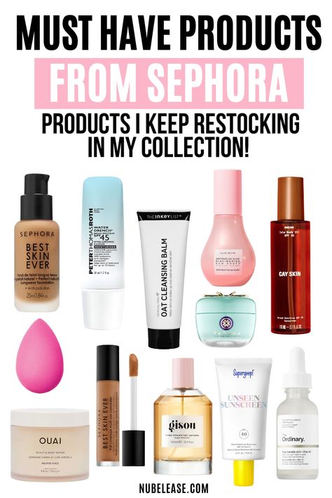 Must Have Products from Sephora - Products I keep restocking in my collection from Sephora. Top Sephora Products, Best Products From Sephora, Best Sephora Products 2023, Sephora Must Haves 2023, Best Sephora Products, Sephora Must Haves, High End Makeup Brands, Sephora Products, Must Have Products