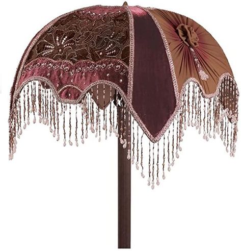 Victorian Gone with the Wind Velvet Embroidered Portobello Lamp Shade 12" X 17" - - Amazon.com Butterfly Lampshade, Amethyst Lamp, Embroidered Lampshade, Velvet Lamp, Lampshade Vintage, Victorian Lighting, Victorian Trading Company, Victorian Parlor, Victorian Table