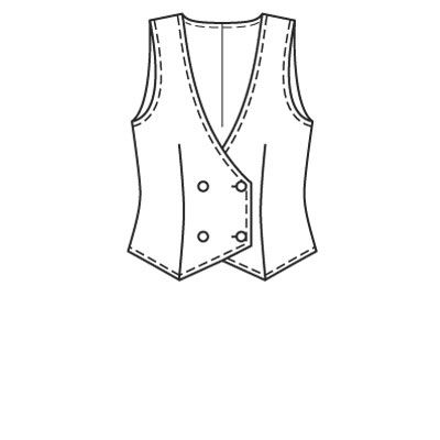 Burda World of Fashion Vest, Jan 2009, #124 | The Stitchery Vest Drawing, English Suit, Fashion Illustration Shoes, Vest Sewing Pattern, Fashion Vest, Fashion Illustrations Techniques, Clothing Sketches, Fashion Artwork, Clothing Design Sketches