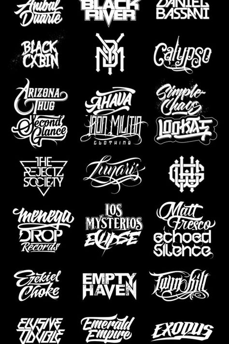 I will make lettering logo for band, dj, or musician branding Musician Logo Ideas, Musician Logo Design, Dj Name Logo, Musician Branding, Graphic Alphabet, Dj Logos, Typography Terms, Musician Logo, Hippie Logo