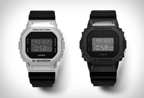 G-Shock GM-5600 Metal Bezel Watch Bezel Watch, Timeless Shoes, Gshock Watch, Black Case, G Shock, Sport Watches, Casio Watch, Leather Band, Stainless Steel Case