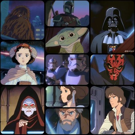 Studio Ghibli X Star Wars, Star Wars Anime, Studio Ghibli Style, Star Wars Drawings, Star Wars 2, Pandora Hearts, Star Wars Artwork, Star Wars Fan Art, Star Wars Images