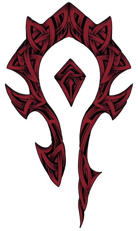 Horde Symbol Tattoo, For The Horde Tattoo, Horde Tattoo Design, World Of Warcraft Tattoo, Horde Tattoo, Warcraft Tattoo, Horde Symbol, World Of Warcraft Art, Wow Horde