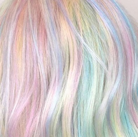 Pastel Rainbow Blonde Hair, Pastel Multicolor Hair, Blonde Pastel Hair, Pastel Hair Aesthetic, Short Pastel Hair, Pastel Hair Short, Rainbow Aesthetics, Pastel Rainbow Aesthetic, Blonde And Blue Hair