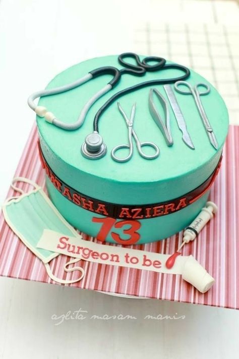 Birthday Cake For Surgeon, Surgeon Cake, Nurse Cakes, Doctor Graduation Cake, Medical Cake, Doctor Cake, Nursing Cake, Population Density, Uninhabited Island