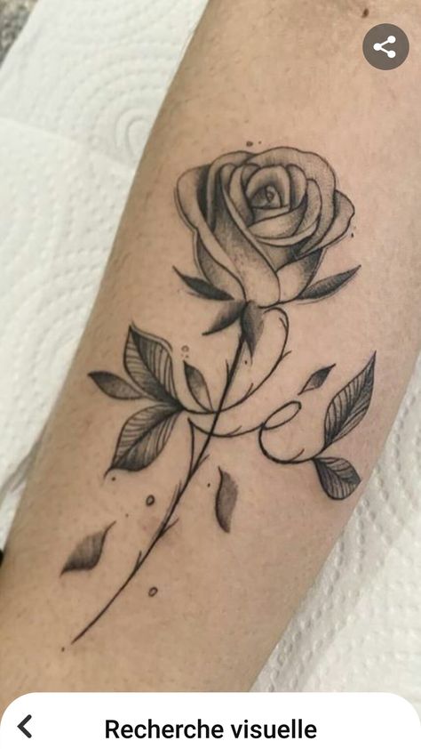 Feminine Rose Tattoo For Women, Side Tattoo Ideas Female, Single Rose Tattoo Design, Family Rose Tattoo, Closed Rose Tattoo, Tattoo Ideas Female Rose, Three Roses Tattoo, 2 Roses Tattoo Design, Delicate Rose Tattoo