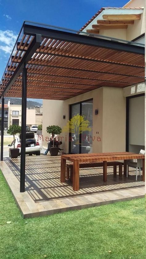 Modern Pergola Designs, Patio Pergola, Modern Pergola, Pergola Attached To House, Pergola Design, Aluminum Pergola, Wooden Pergola, Backyard Pergola, Deck With Pergola