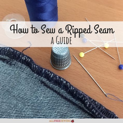 Learn how to sew rips in shirts, shorts, jeans, and more with this tutorial on How to Sew a Ripped Seam. Maternity Sewing, Sewing Seams, Seam Guide, Sewing Pants, Sewing Machine Projects, Make Clothes, Free Sewing Patterns, Beginner Sewing Projects Easy, Sewing Lessons