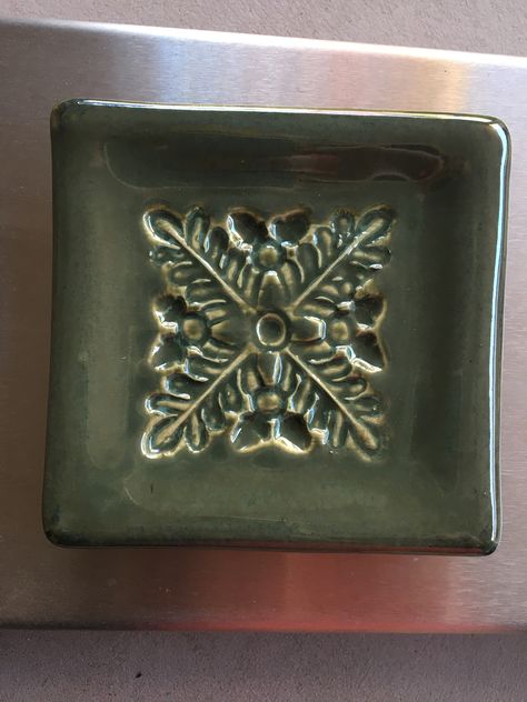 B mix clay with Amaco Vert Lustre glaze Vert Lustre Glaze, Decorative Tray, Glaze, Home Decor