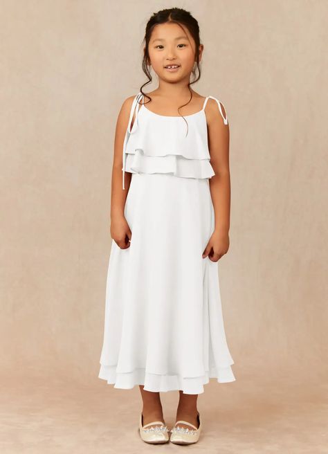 Azazie Temi Flower Girl Dress Flower Girl Dresses | Azazie Flower Girl Dresses Simple, Black Lace Wedding Dress, Chiffon Flower Girl Dress, Ivory Flower Girl, Ivory Flower Girl Dresses, Champagne Dress, First Communion Dress, White Flower Girl Dresses