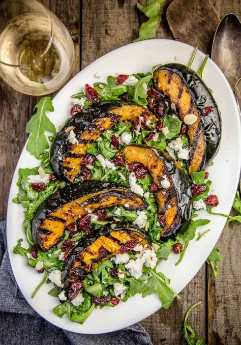 Easy Acorn Squash, Grilled Acorn Squash, Acorn Squash Salad, Recipes For Bbq, Easy Bbq Sauce, Grilled Squash, Pork Belly Burnt Ends, Grilled Salad, Fall Salad