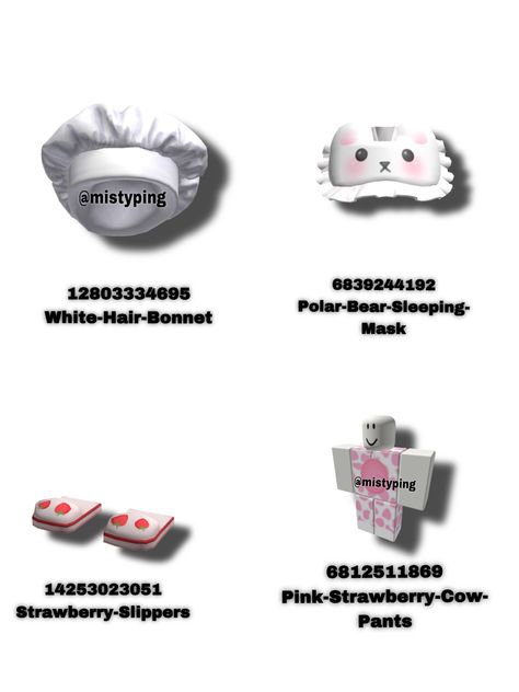 Bonnet Berry Avenue Codes, Bonnet Codes For Berry Ave, Bloxburg Outfits, Coding Clothes, Pink Pajamas, Hair Bonnet, Berry Ave, Roblox Outfit, Roblox Codes