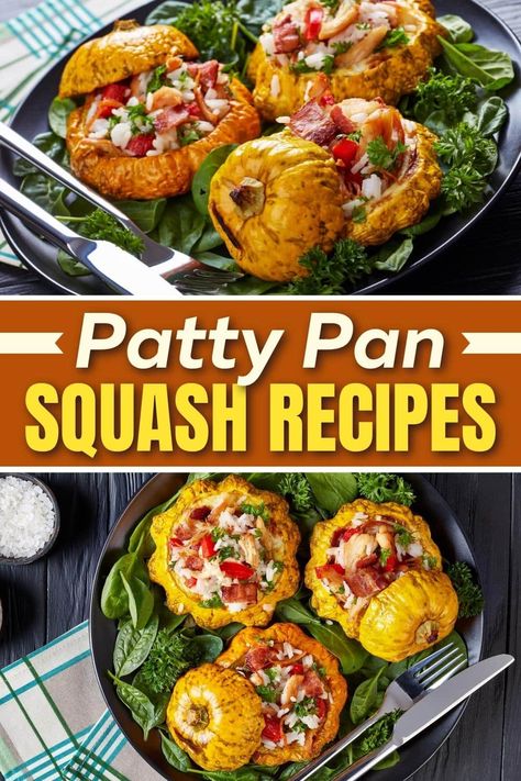 I've gathered the best and most delicious patty pan squash recipes from around the web, so you can make the most of this delightful vegetable. Enjoy! Patapan Squash Recipes, Stuffed Patty Pan Squash Recipe, Pan Squash Recipe, Patty Pan Squash Recipe, Dish Recipes Easy, Pan Squash, Pattypan Squash, Grilled Squash, Summer Squash Casserole