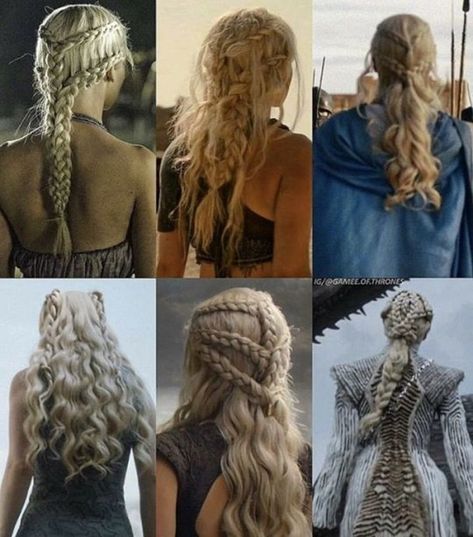 Khaleesi Braids, Daenerys Hair, Targaryen Hair, ليلي كولينز, Khaleesi Hair, Hair Evolution, Different Braids, Viking Hair, Fantasy Hair