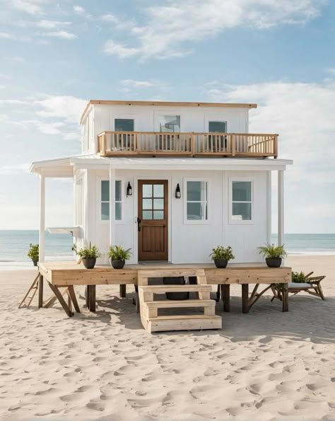 Beach House Exterior On Stilts, Narrow Beach House, Marina Architecture, Small Beach House On Stilts, Small Beach House Plans On Stilts, Small Beach House, Beach Tiny House, Small Elevated Beach House Plans, 800 Sq Ft House