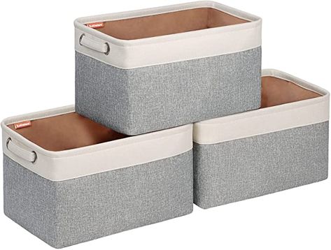 Amazon.com: Kntiwiwo Storage Baskets for Closet Fabric Storage Bins for Shelves Decorative Storage Cubes with Handles for Home Closet Bedroom Nursery Organizer, Set of 3 : Baby Baskets For Closet, Large Linen Closet, Closet Organizer Bins, Closet Organization Bins, Closet Fabric, Closet Storage Bins, Decorative Storage Bins, Home Closet, Baskets For Shelves