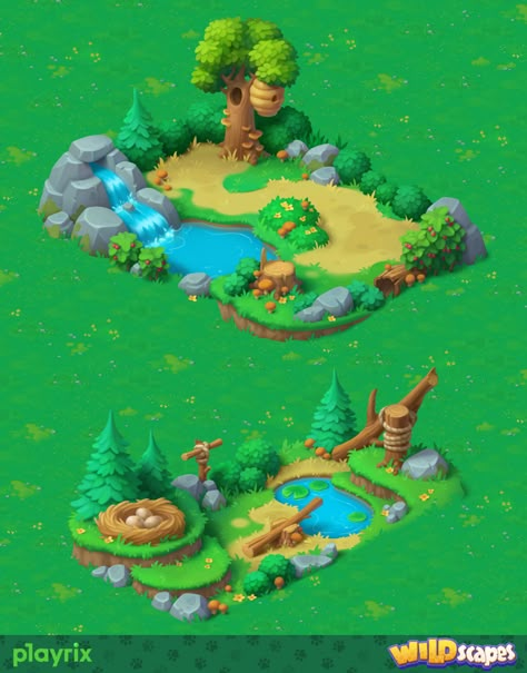 Gardenscapes Game, Isometric Game Environment, Stylized 3d Environment Art, 3d Stylized Environment, Isometric Game Assets, Zoo Games, 3d Forest Environment, Game 2d, Digital Marketing Design