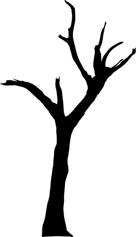 Haunted Tree Silhouette, Tree Silloutes Simple, Halloween Tree Drawing, Spooky Tree Drawing, Tree Silhouette Drawing, Dead Tree Drawing, Tree Silhouette Printable, Cemetery Silhouette, Spooky Tree Silhouette