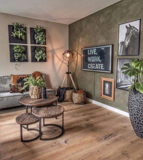 Earth Tone Living Room, Earthy Living Room, Earthy Home Decor, Earthy Home, Industrial Livingroom, Industrial Living, Natural Home Decor, Living Room Decor Apartment, Living Room Inspo