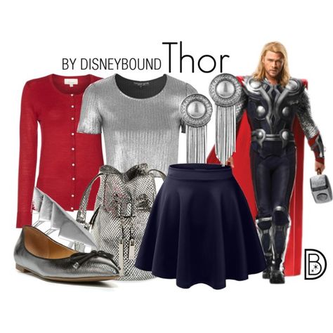 Thor by leslieakay on Polyvore featuring polyvore, fashion, style, Linea, Topshop, Franco Sarto, Sam Edelman, First People First, disney and marvel Look Disney, Marvel Inspired Outfits, Marvel Fashion, Nerd Outfits, Avengers Outfits, Disney Themed Outfits, Everyday Cosplay, Movie Inspired Outfits, Marvel Clothes