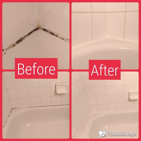 Make Black Mold Disappear From Bathtub Caulking Like Absolute Magic Cleaning Caulking Around Tub, How To Clean Caulking Around Tub, Remove Mold From Caulk, Remove Black Mold From Shower Grout, Remove Mold From Shower, Tub And Tile Cleaner, Clean Black Mold, Remove Bathtub, Bathtub Caulking