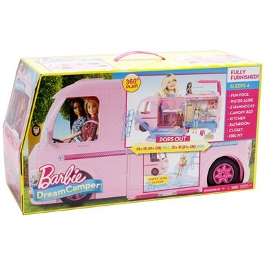 Barbie Dream Camper Van reviews in Dolls and Accessories - FamilyRated Free Educational Websites, Pool Water Slide, Educational Websites For Kids, Dream Camper, Barbie Camper, Pink Wheels, Camper Accessories, Camper Caravan, Sleeping Under The Stars