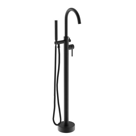 Topcraft High Arch Single Handle Floor Freestanding Tub Filler with Handshower | Wayfair Freestanding Bathtub Faucet, Freestanding Tub Faucet, Clawfoot Tub Faucet, Best Bathtubs, Freestanding Tub Filler, Freestanding Tub, Acrylic Bathtub, Brass Faucet, Tub Spout